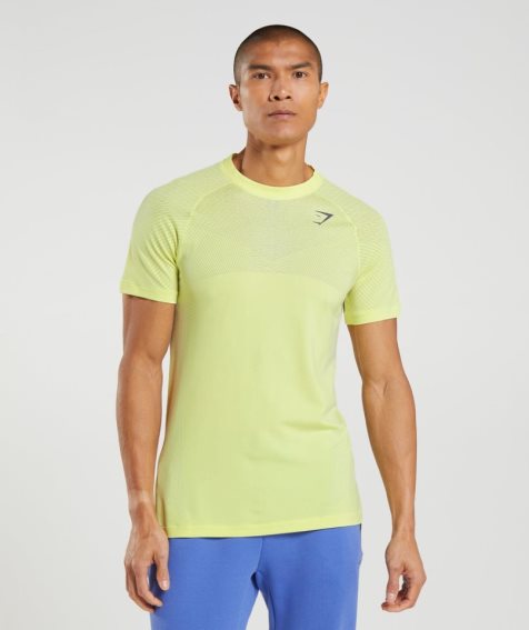 Men's Gymshark Apex Seamless T-Shirts Yellow | CA 6N8D05